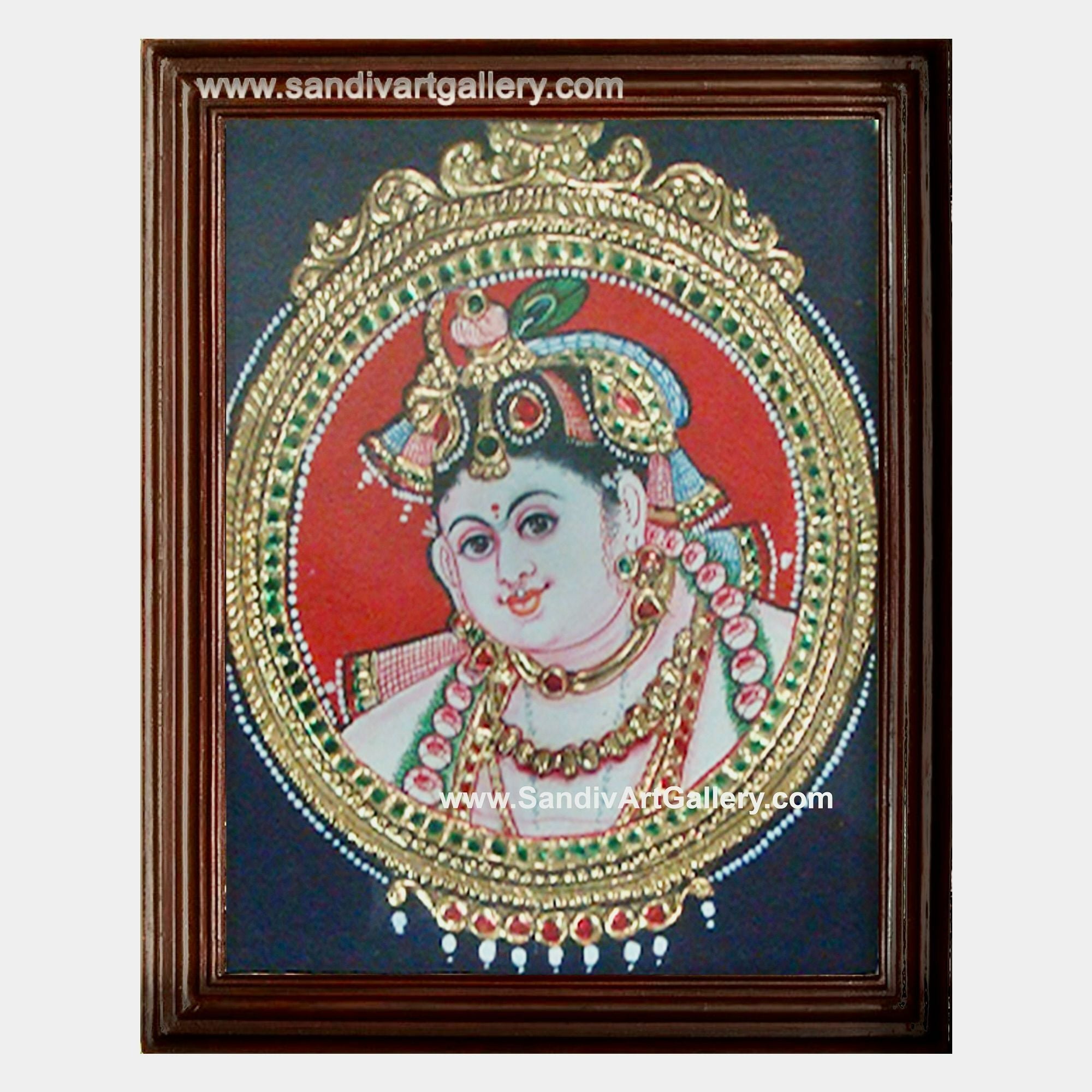 Face Krishna Tanjore Painting 2