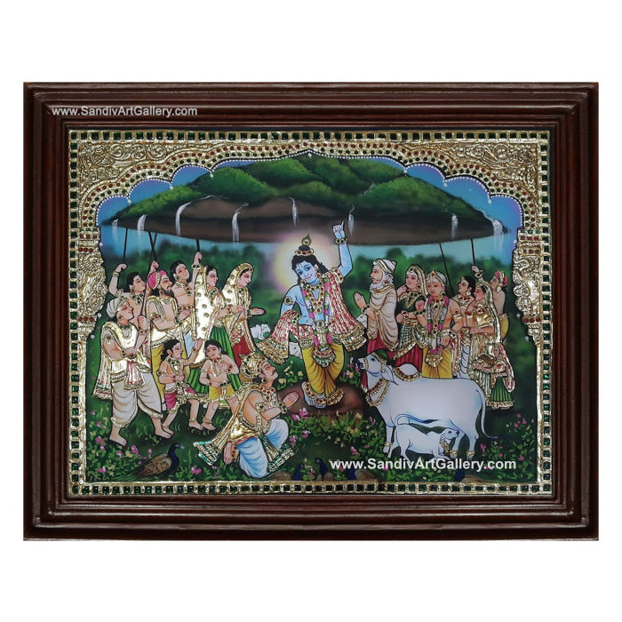 Govardhana Krishna Tanjore Painting