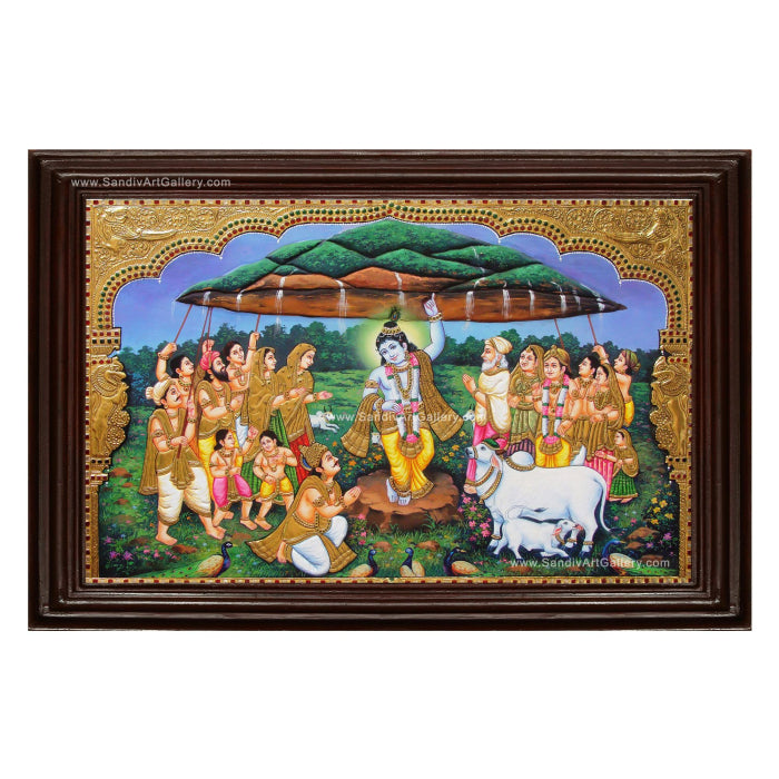 Govardhana Krishna Tanjore Painting1