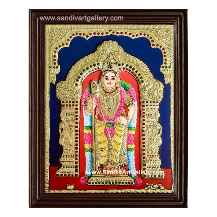 Subramanya Swamy Semi Embossed Tanjore Painting