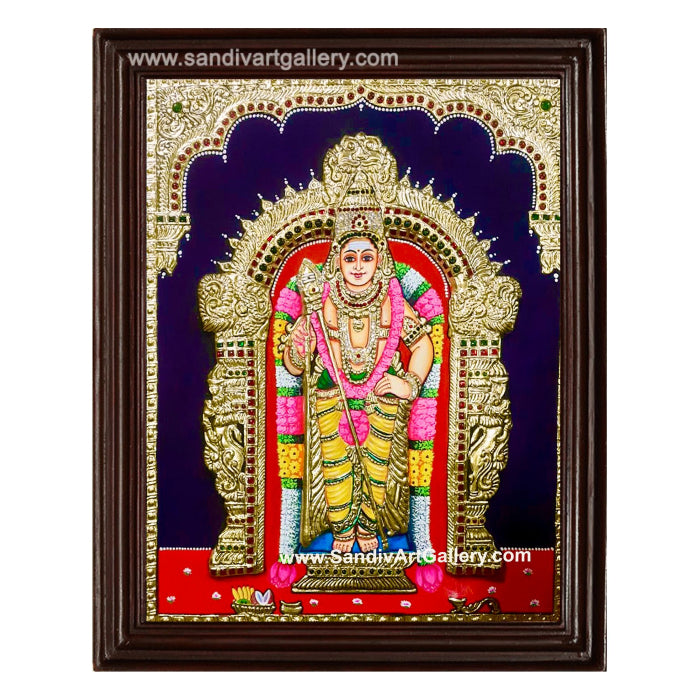 Murugan 2D Embossed Tanjore Painting