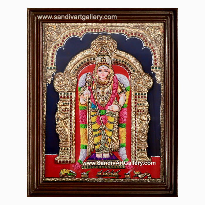 Murugan Semi Embossed Tanjore Painting 1