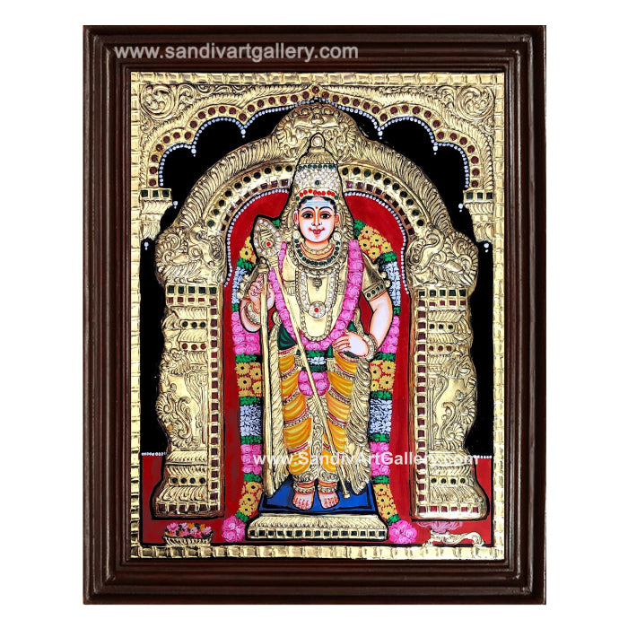 Murugan Double Embossed Tanjore Painting