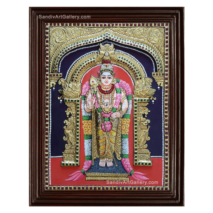 Murugan 2D Embossed Tanjore Painting 1