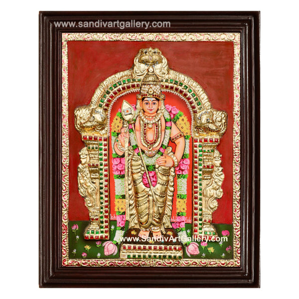 Murugan 3D Embossed Tanjore Painting