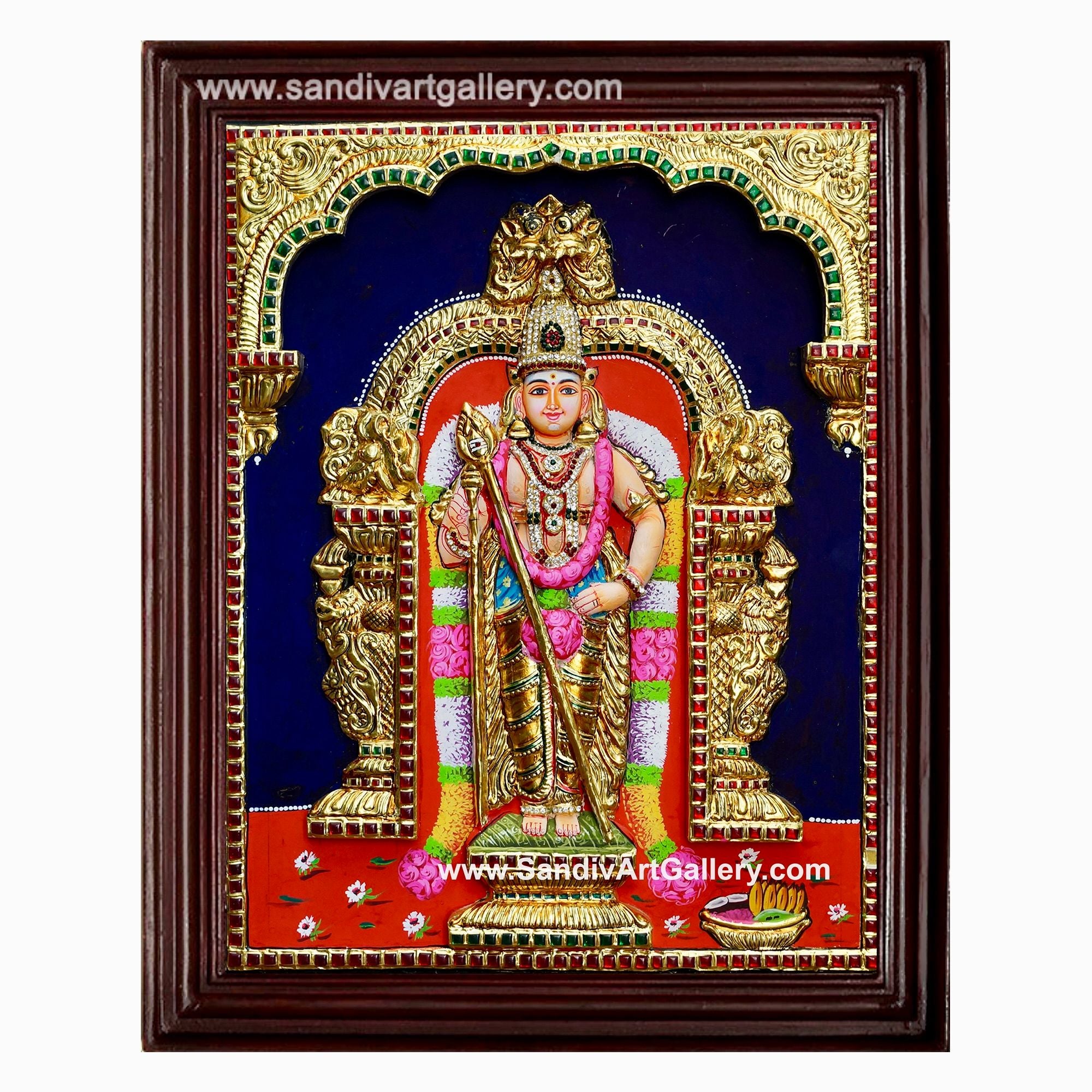 Murugar 3D Embossed Tanjore Painting