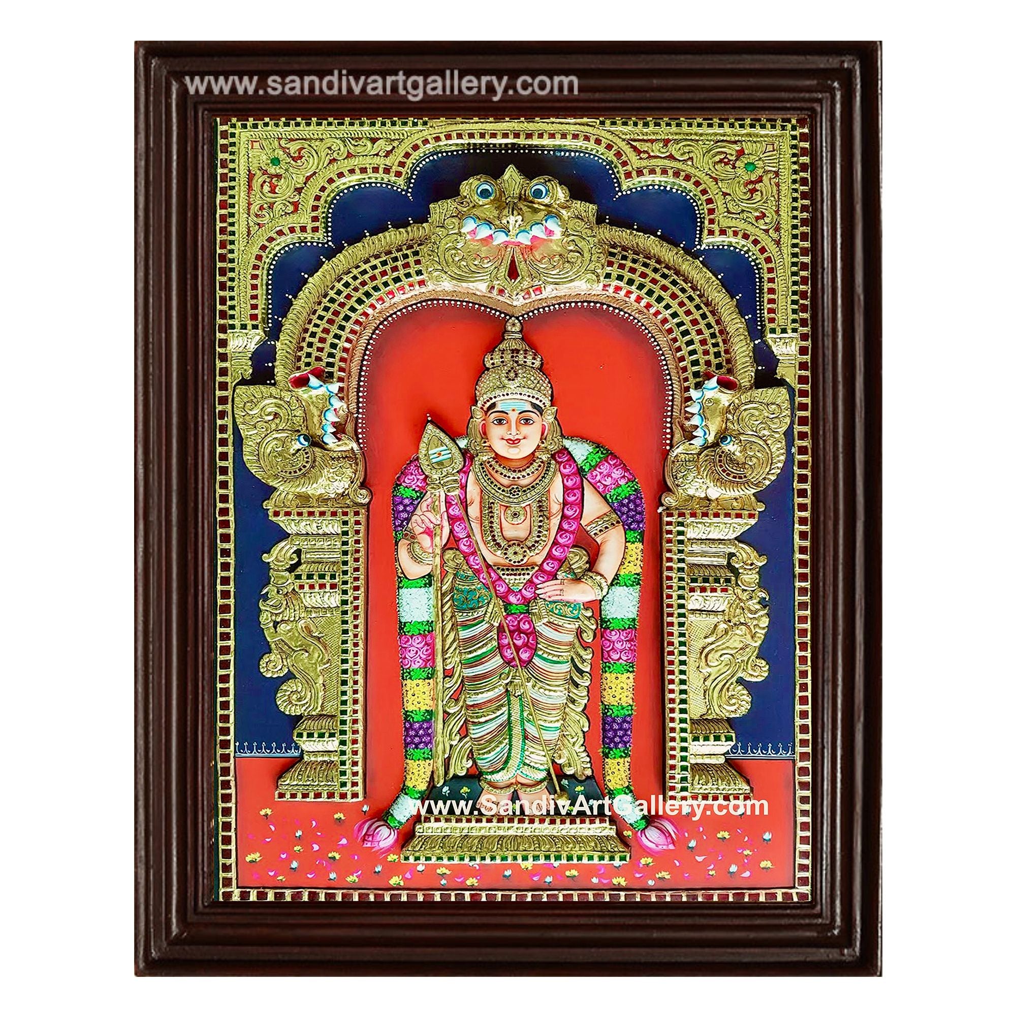 Murugan 3D Super Embossed Tanjore Painting