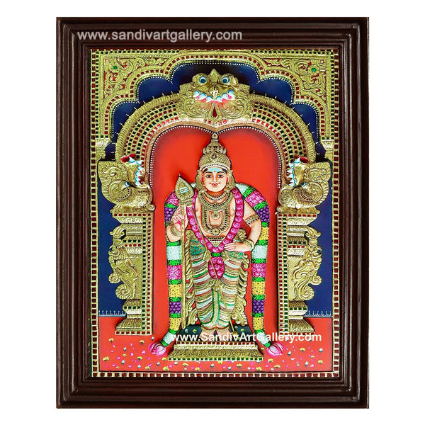 Murugan 3D Super Embossed Tanjore Painting