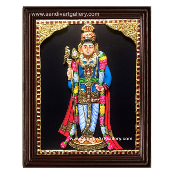 Palani Murugar in Raja Alangaram 3D Embossed Tanjore Painting