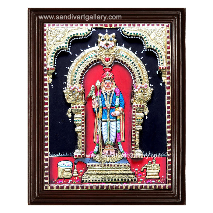 Raja Alangara Murugan 3D Embossed Tanjore Painting