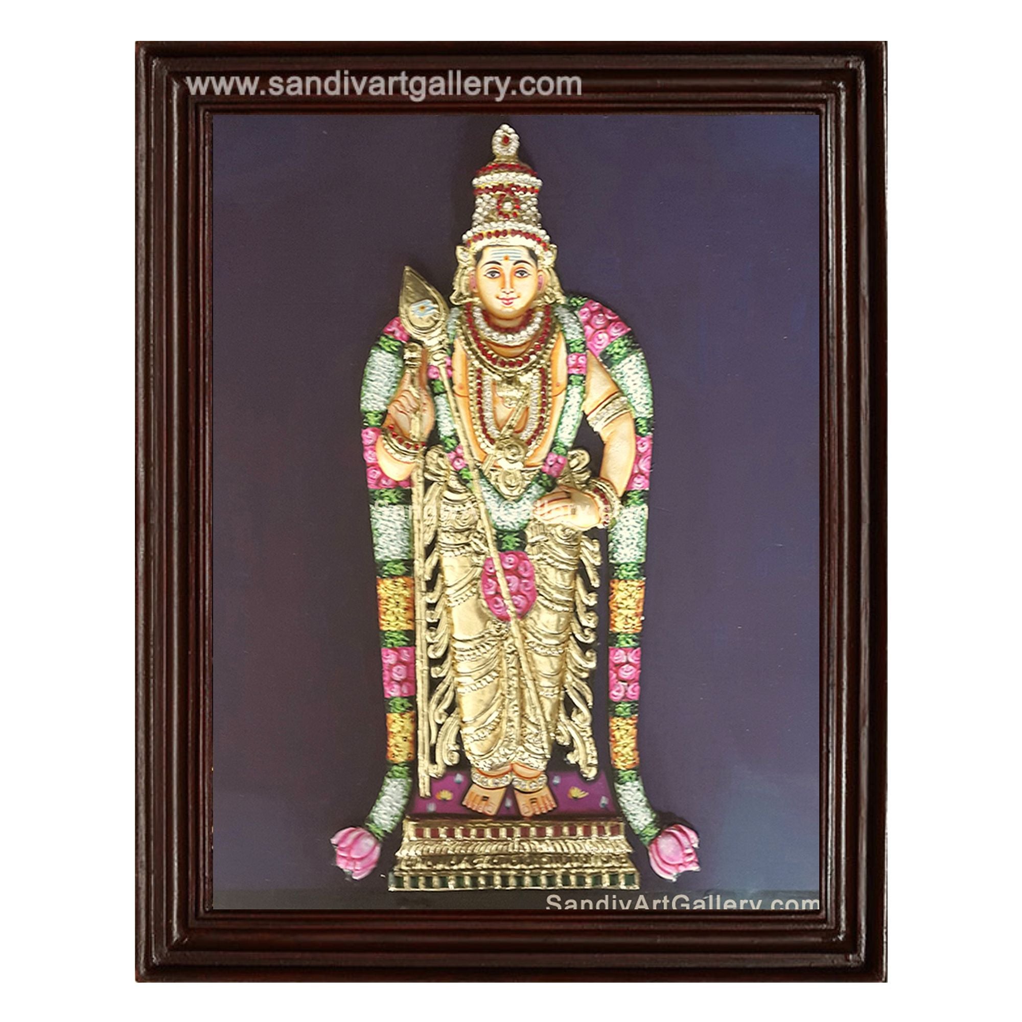 Murugan 3D Embossed Tanjore Painting 5