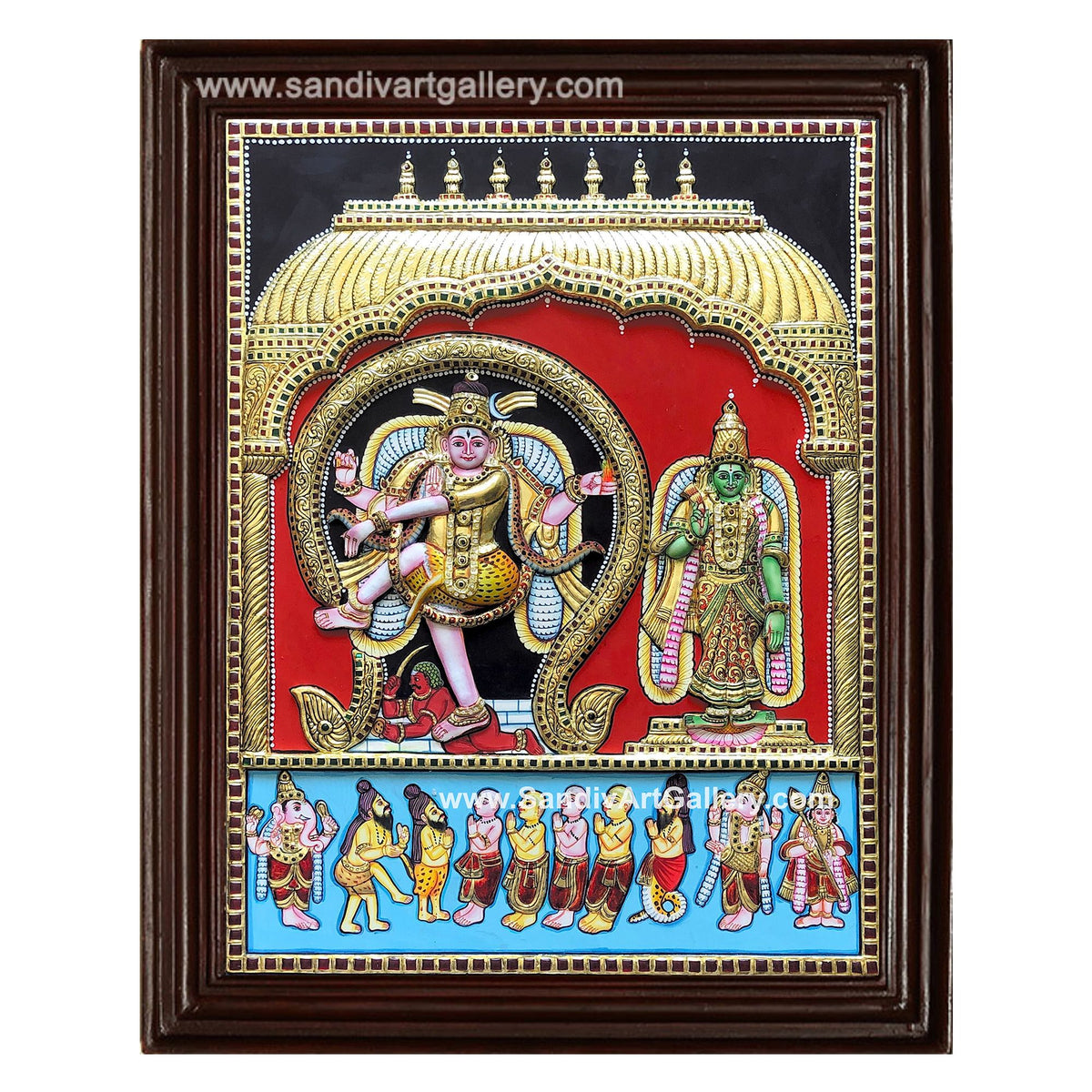 Natarajar 3D Embossed Tanjore Painting