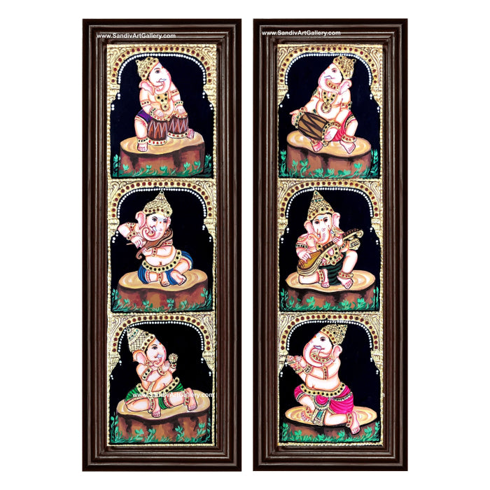 Vinayagar Panel Tanjore Painting- Set of