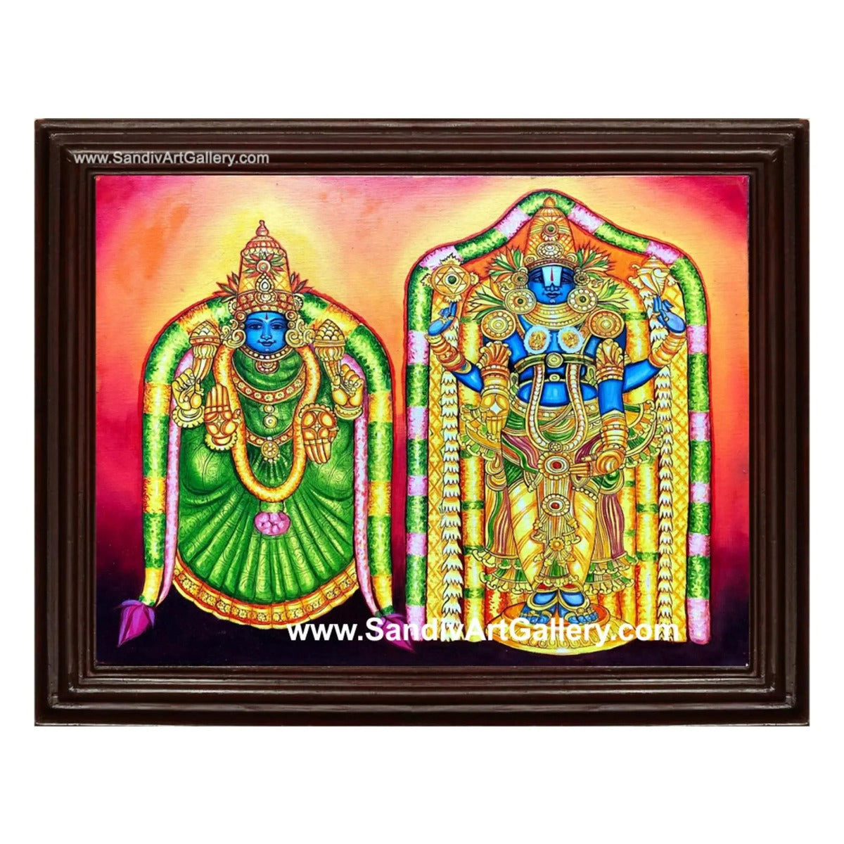 Ganesha, Lakshmi, Balaji Padmavathi, Saraswathi and Subramanya Swamy- Pooja Room Kerala Mural Paintings