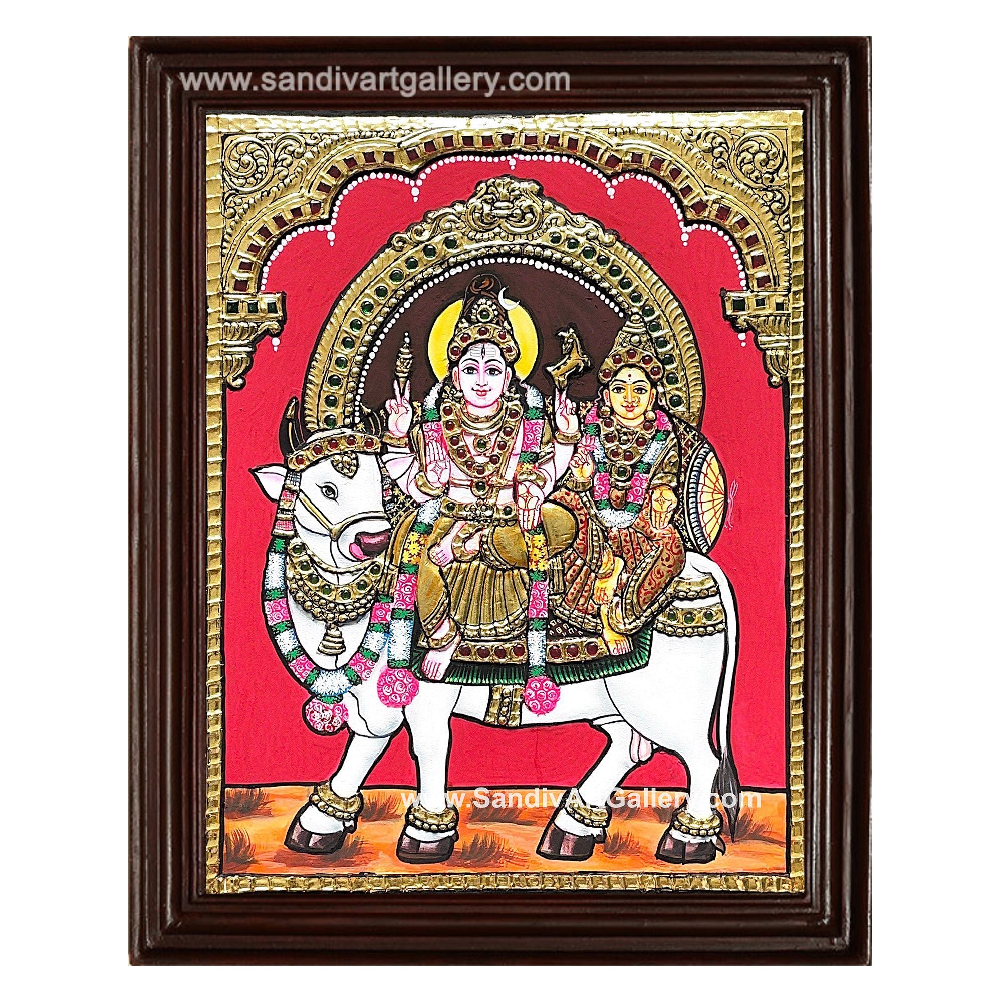 Shiva Parvati Tanjore Painting 3