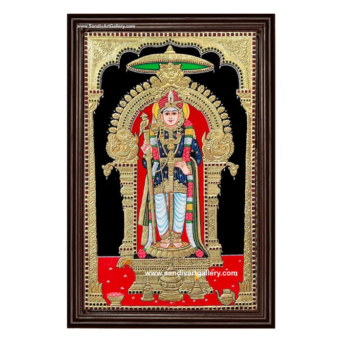 Palani Raja Alangara Murugan Tanjore Painting