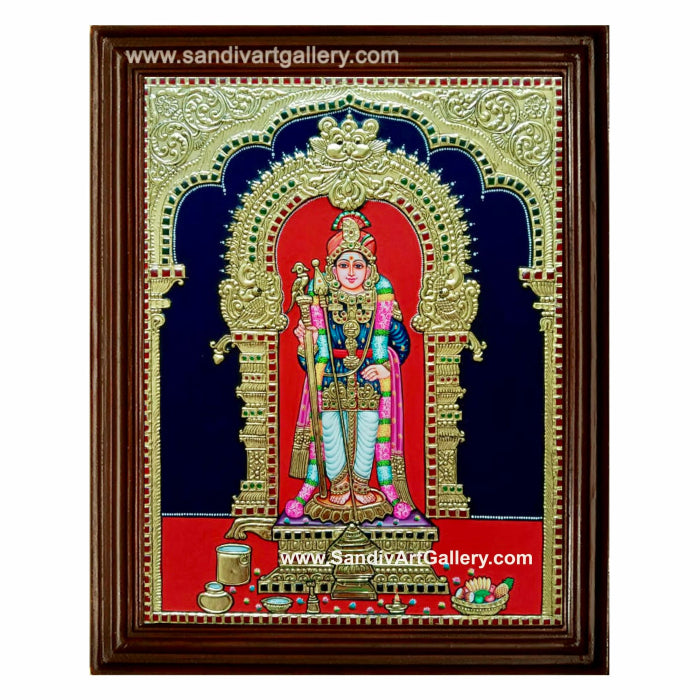 Palani Raja Alangaram Murugan Tanjore Painting
