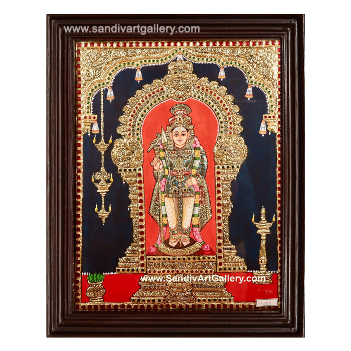 Pazhani Raja Alangara Murugan Tanjore Painting