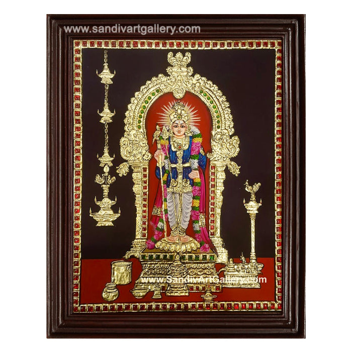 Palani Raja Alangaram Murugan Tanjore Painting 1