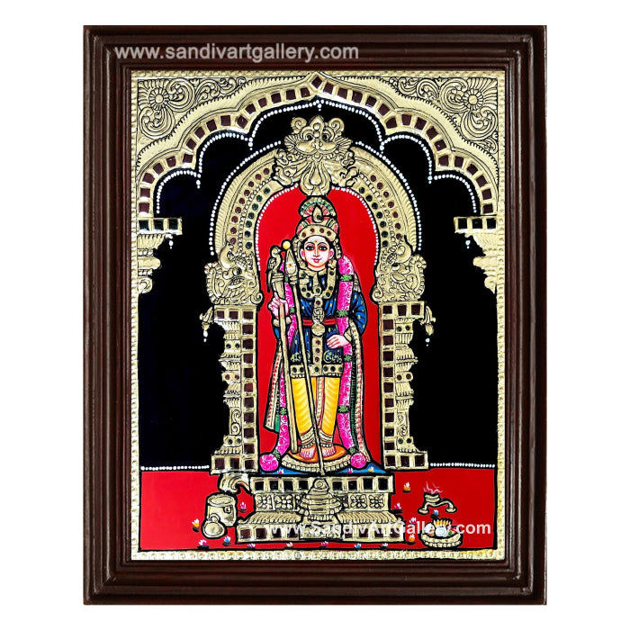 Murugar in Raja Alangaram Tanjore Painting