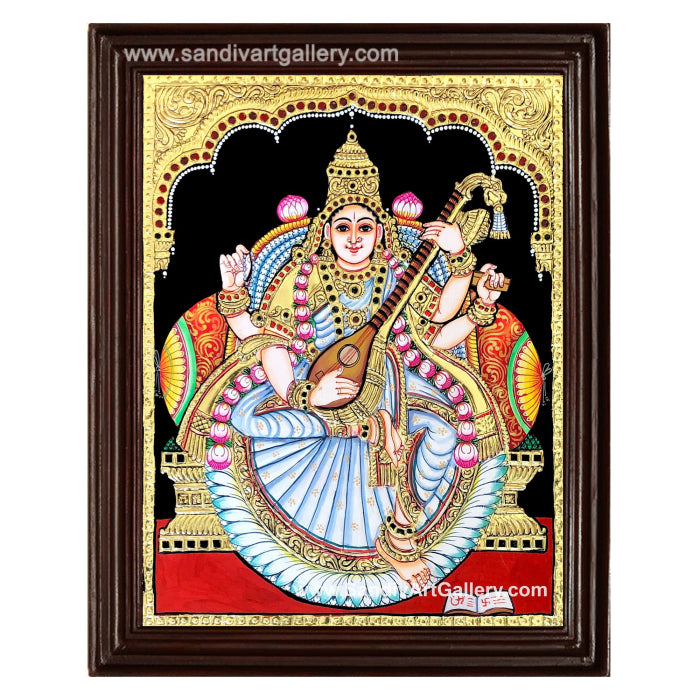 Saraswathi Devi Tanjore Painting 2
