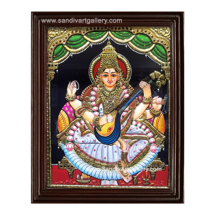 Saraswathi Maatha Tanjore Painting 1