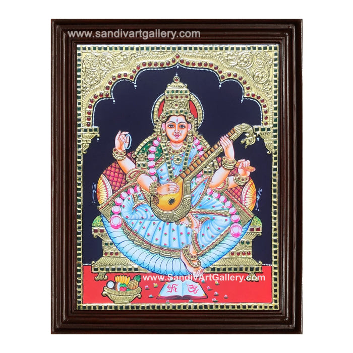 Goddess Saraswati Tanjore Painting