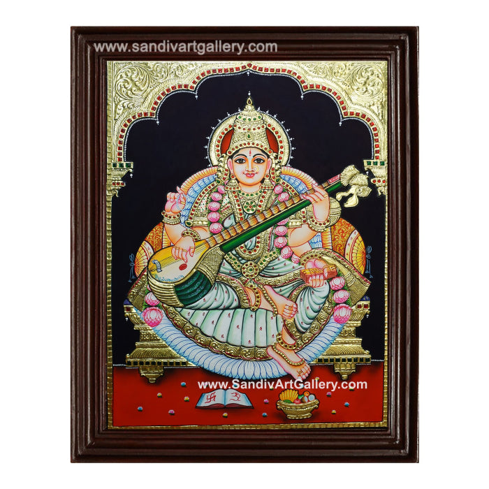 Saraswati Tanjore Painting 1