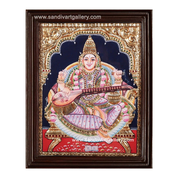 Saraswati Maa Tanjore Painting 1