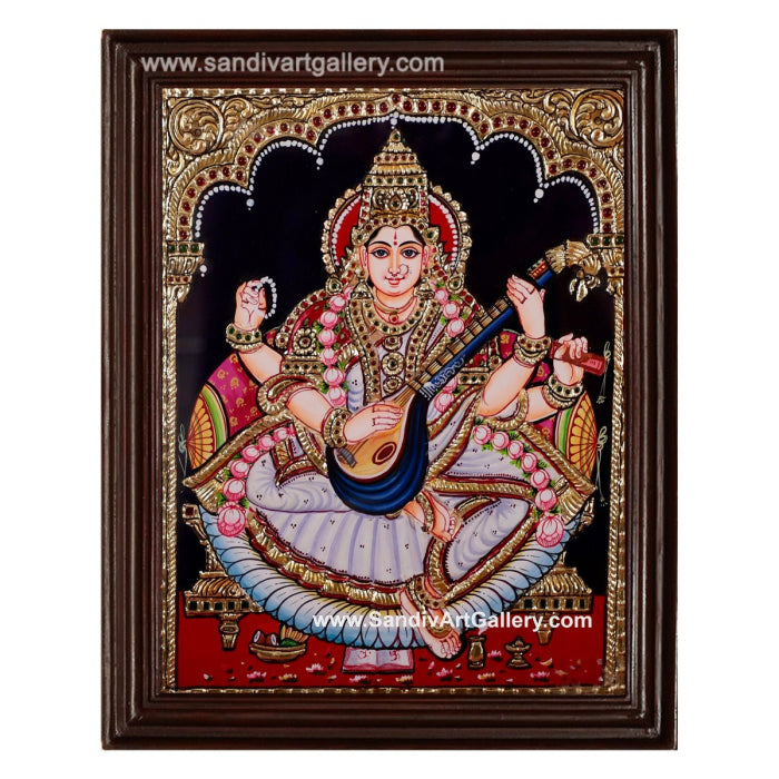 Saraswati Devi Tanjore Painting