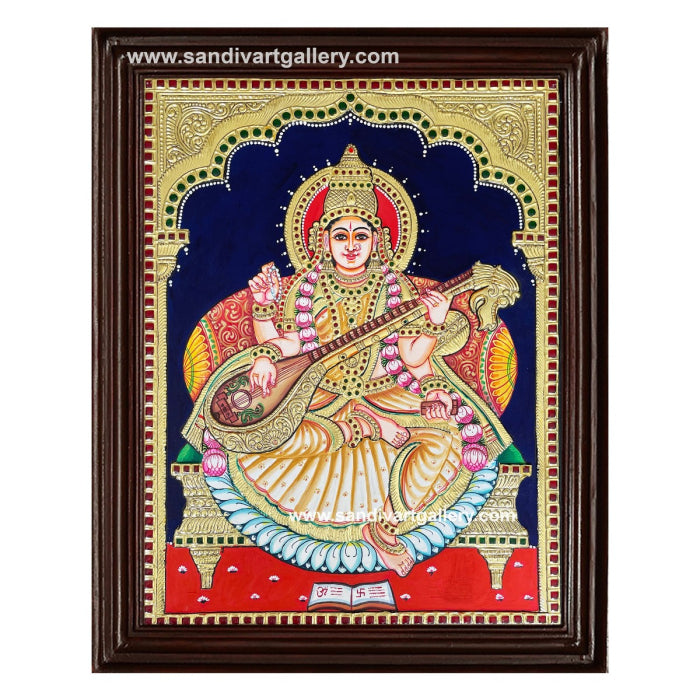 Saraswathi Devi Tanjore Painting