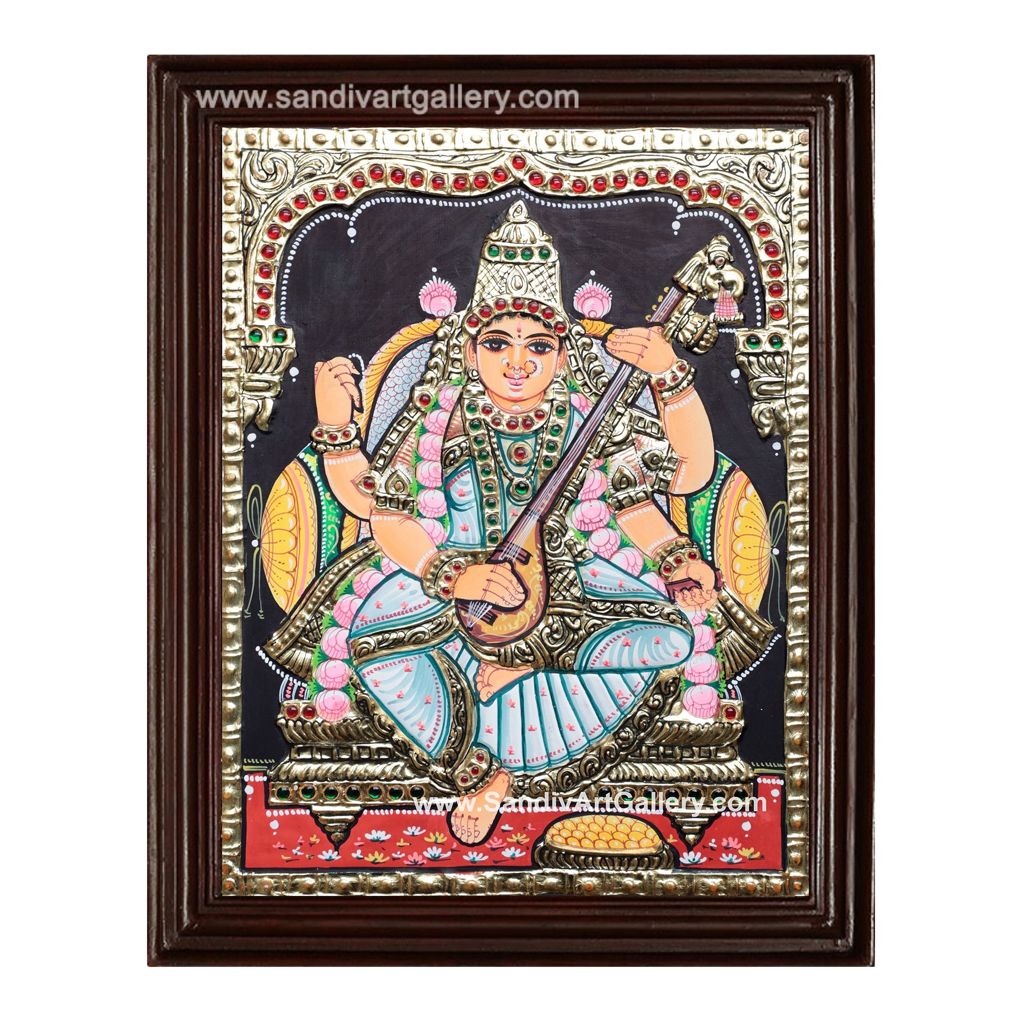 Saraswathi Mata Tanjore Painting 4
