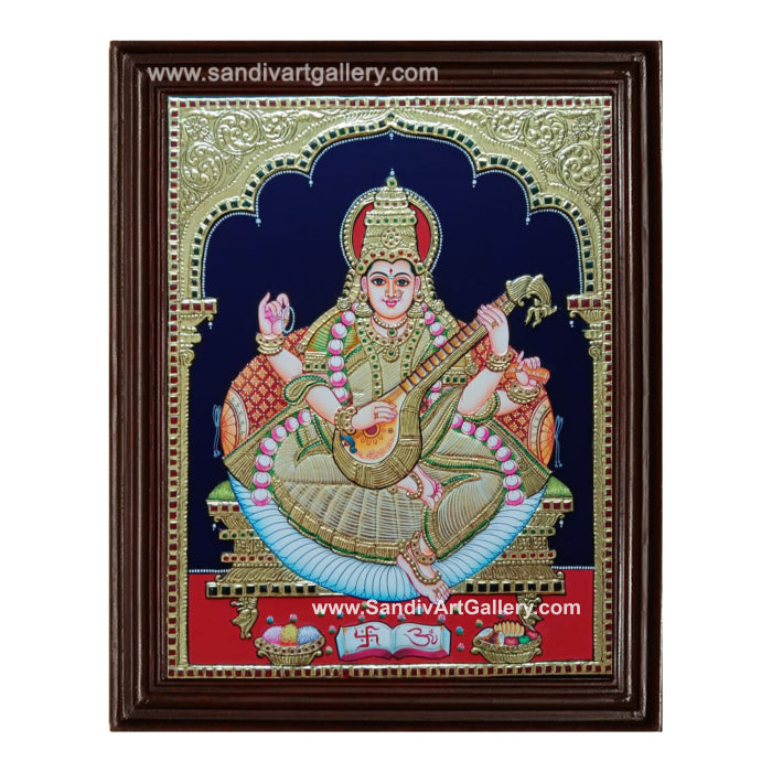 Saraswathi Devi Tanjore Painting