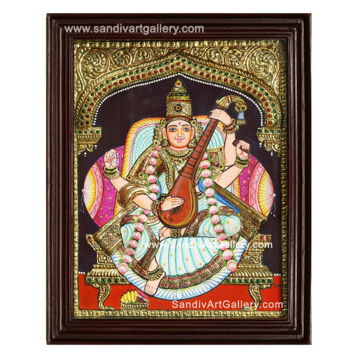 Saraswathy 3D Embossed Tanjore Painting 1