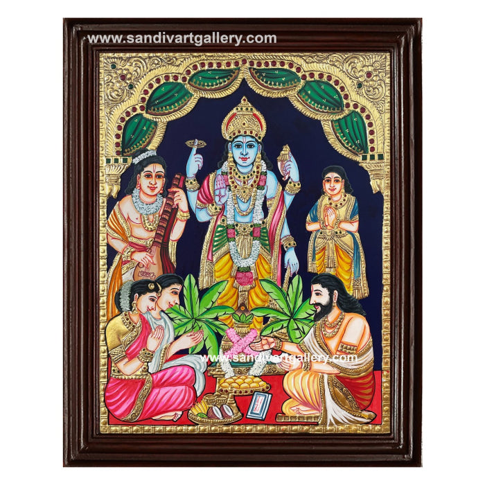 Satyanarayana Swami Tanjore Painting