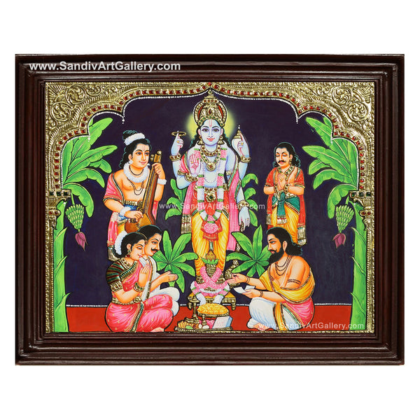 Sathya Narayana Swamy Tanjore Painting 1