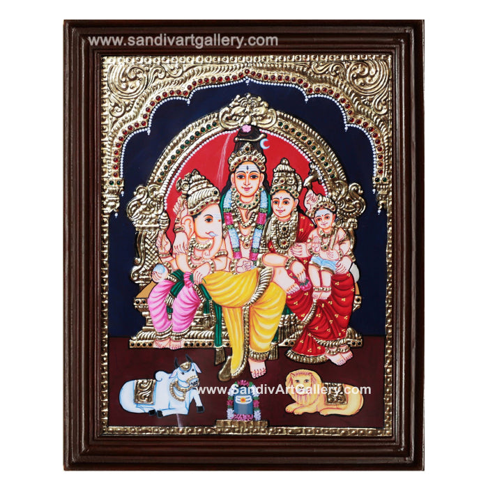 Shiva Parivar Tanjore Painting