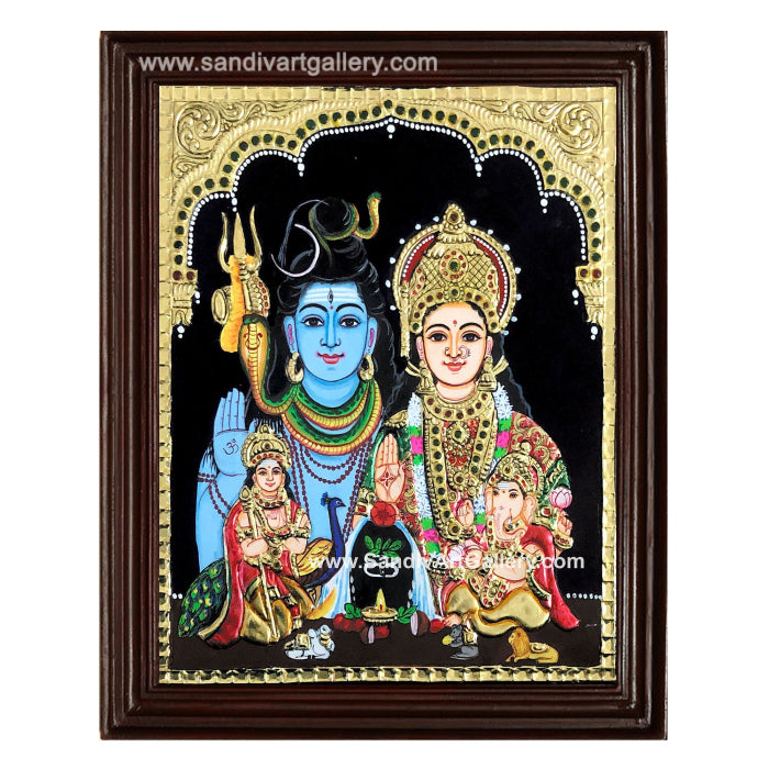 Shiva Parivar Tanjore Painting 1