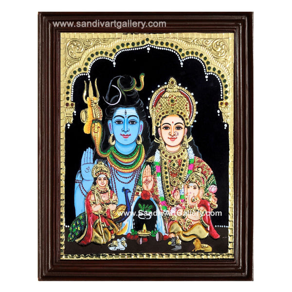 Shiva Parivar Tanjore Painting 1