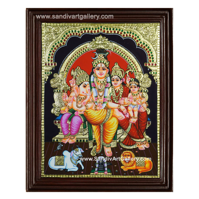 Shiva Kudumbam Tanjore Painting