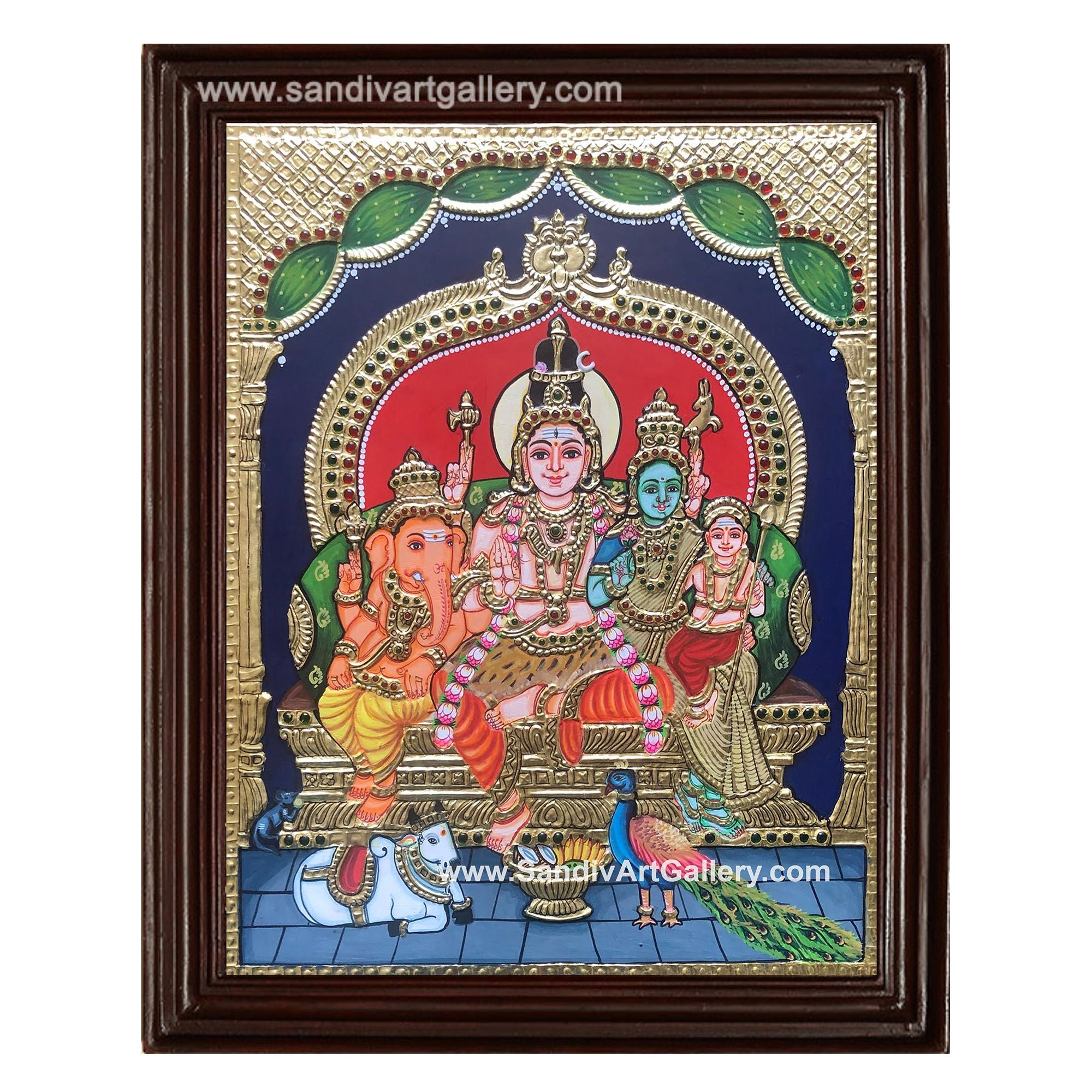 Shiva Family Tanjore Painting 1