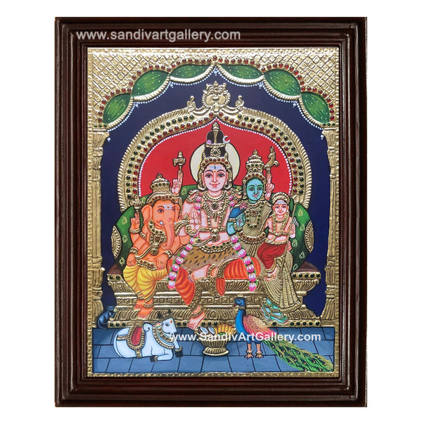 Shiva Family Tanjore Painting 1