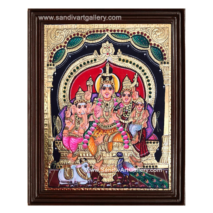 Shiva Parivar Tanjore Painting 2