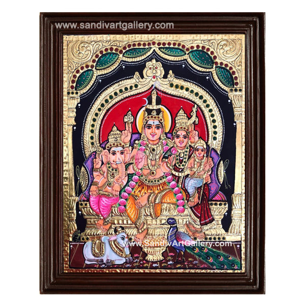 Shiva Parivar Tanjore Painting 2