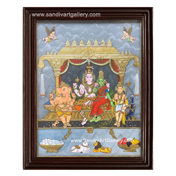 Shiva Family Tanjore Painting 4