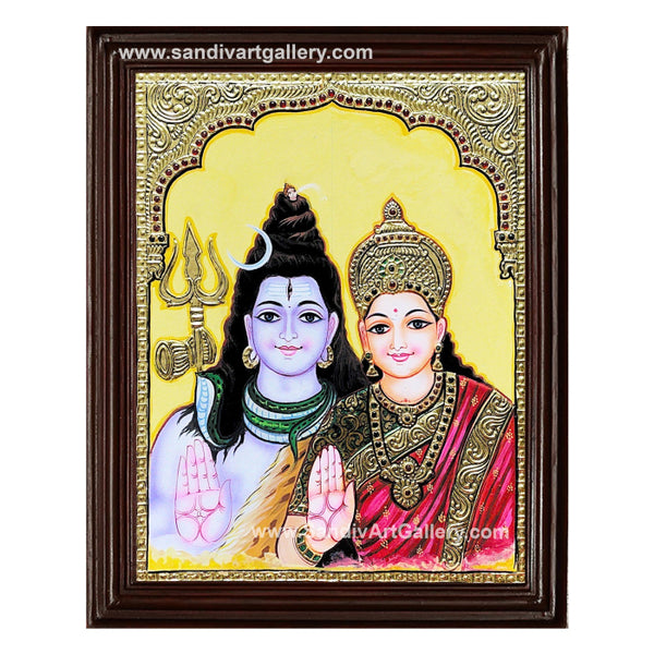 Shiva Parvathi Tanjore Painting 2