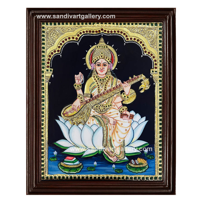 Saraswati Tanjore Painting 6