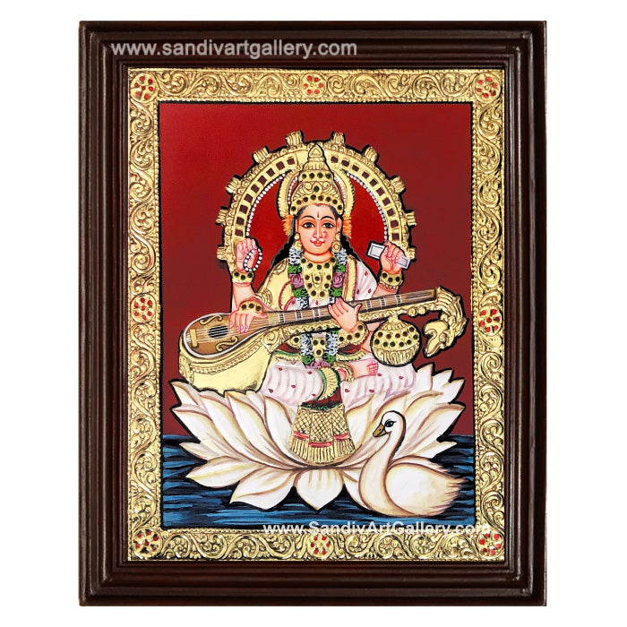 Saraswati Maatha Tanjore Painting 1