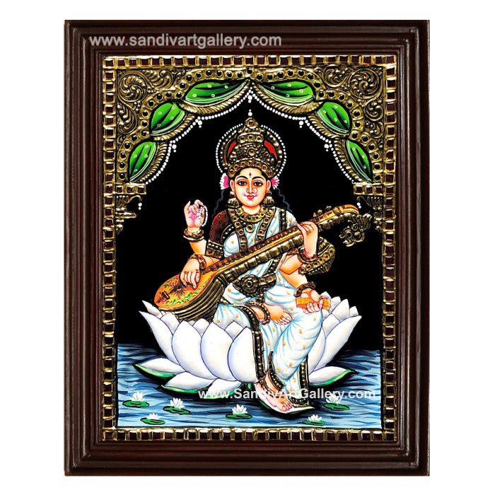 Saraswati Tanjore Painting 8