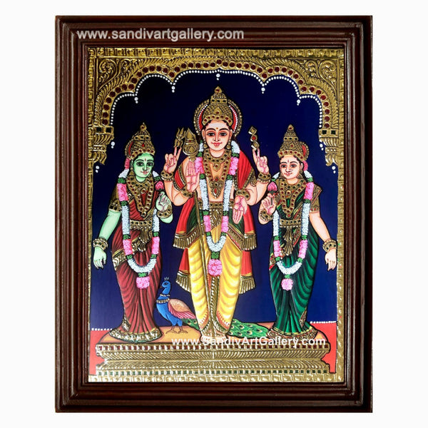Subramaniam Valli Deivanai Tanjore Painting